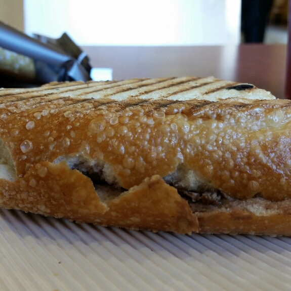 The Steak and White Cheddar Panini at Panera Bread