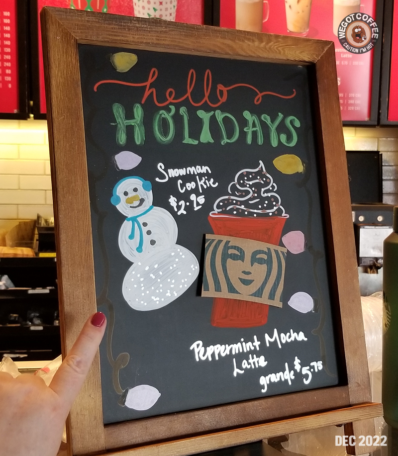 Starbucks Christmas Chalkboard 2022